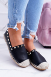 Black Slide-on Espadrilles with Studs Christiane