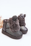 Children's snow boots with fur lining and ear details gray Betty