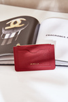 Card Holder Women's Wallet With Keychain Red Therinore