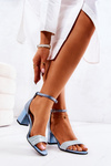 Leather Sandals On A Bar Blue and Green Lorene