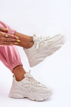 Women's Sneakers on a Chunky Platform Beige Agnenia