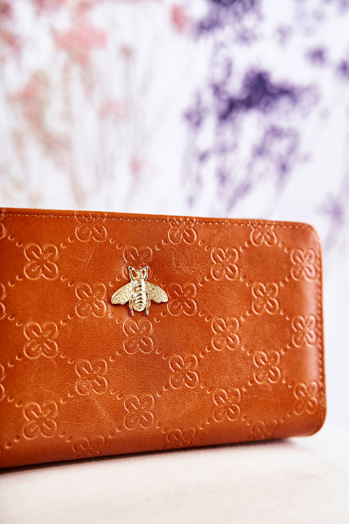 Women's Large Wallet With Ornament Light brown Fabio