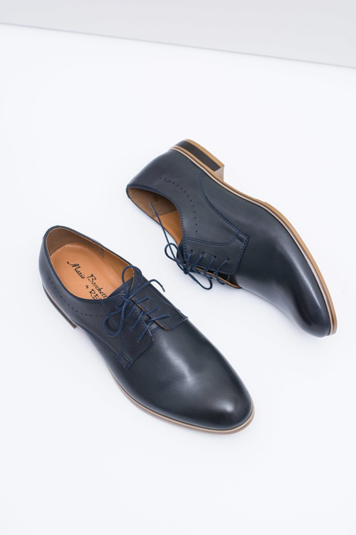Elegant Men's Visiting Navy Blue Damoste Half Shoes