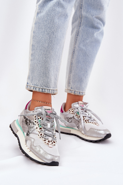 Buty Sportowe Sneakersy Damskie Srebrne D.Franklin DFSH378006