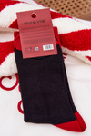 Men's Christmas Socks With Text And Smiling Santa Black