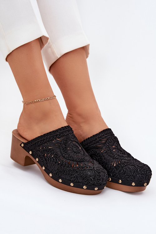 Crochet Women's Heels Black Senevia