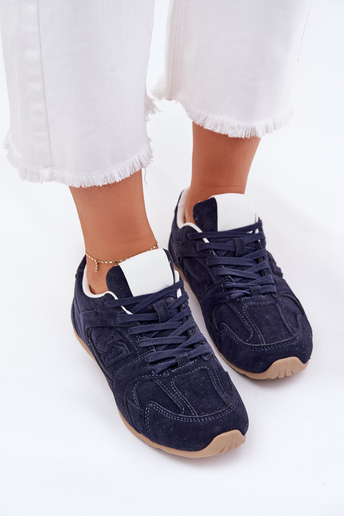 Women Sports Shoes Made Of Eco Suede Navy Dorella