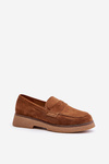Classic Women's Moccasins Made Of Eco Suede Brown Belania