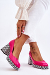 Fashionable Leather Pumps Laura Messi 2599 Fuchsia