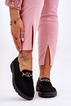 Tenisówki Damskie Wsuwane Slip-On Ozdoba Czarne Alena