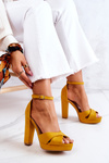 Suede Sandals On A Bar Yellow Lanelle