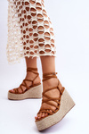 Leather Wedge Sandals Brown Margaritt
