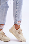 Buty Sportowe Sneakersy Damskie Wsuwane Beżowe Rosett