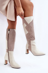 Women's Leather Knee Boots Maciejka 05784-22 Light Beige