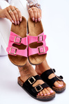 Women's Slippers On Cork Sole Neon Pink Cortina