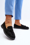 Women's Suede Moccasins Black Dansitu