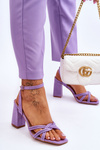 Classic Suede Heel Sandals Violet Bernett