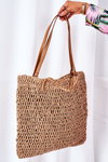 Braided Shopper Bag BRUNO ROSSI Camel