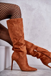 Classic Suede Black Boots On A Camel Ameya