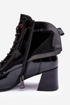 Heeled Boots with Lacquer Black Basciano