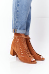 Suede Openwork Boots Maciejka Camel 04040-29