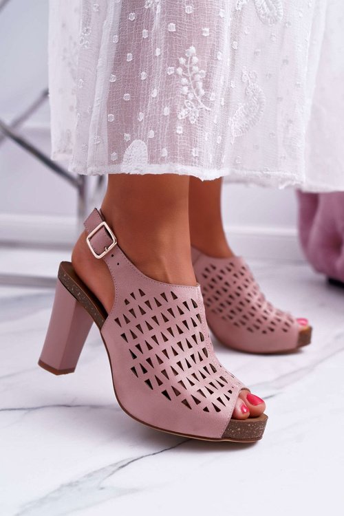 Women's Stiletto Sandals Sergio Leone SK850 Pink Farmona