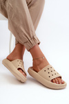 Women's Foam Flip Flops on Thick Sole Beige Beula