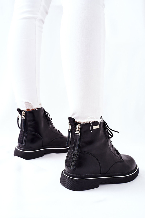 Women's Leather High Boots GOE II2N4014 Black