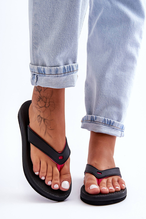 Women's Japanese Flip-Flops 4F 4FSS23FFLIF061-21S Black-Pink