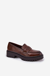 Classic Women's Moccasins Made Of Eco Leather Brown Enticca