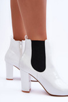 Lacquered Boots On A Heel White Evita