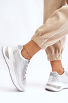 Sneakersy Damskie Cyrkonie Białe Raiden