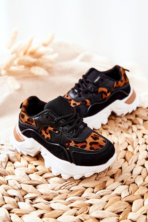 Dziecięce Sportowe Buty Sneakersy Brązowo-Czarne Nila