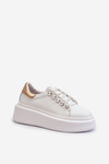 Women's Leather Sneakers on Chunky Platform White S.Barski LR628
