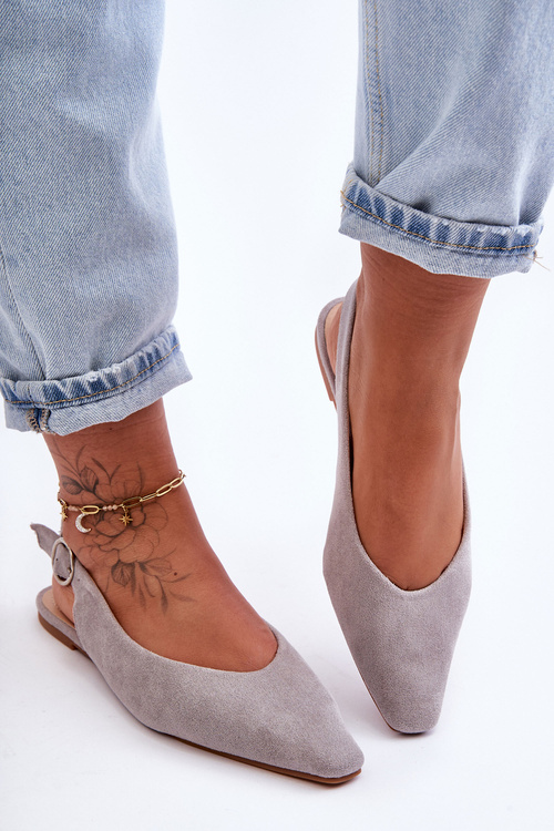 Women's Suede Ballet Flats Grey Kenra