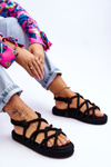 Women's Fashionable Braided Sandals Black Tiffanie