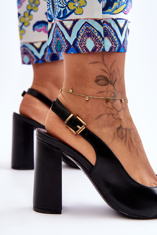 Classic Pumps With A Spiked Heel Black My Love