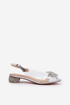 Transparent sandals with low heel and silver ornament D&A MR38-383