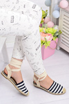 Women's Linen Ballerinas Tiered Mara Espadrilles Sea