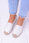 Brokatowe Espadryle Lu Boo Białe