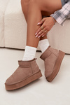 Suede Snow Boots for Women on Platform Vinceza 97962 Beige