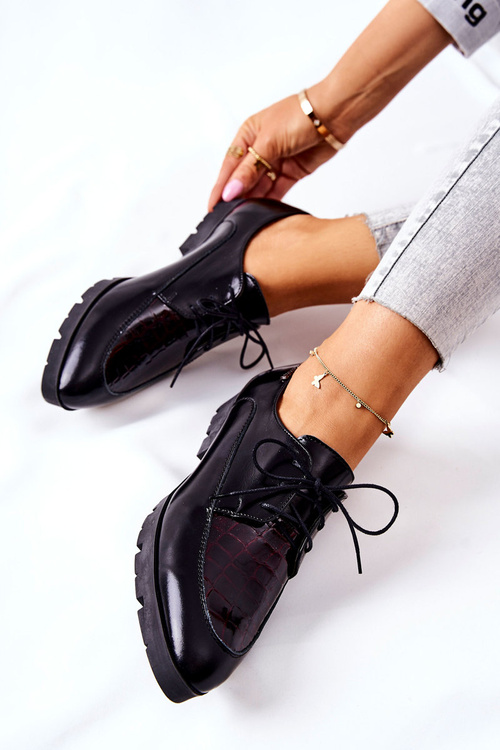 Skórzane Półbuty Monnari M73/1 Czarne