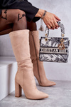 Classic Suede Heel Boots Dark beige Tressa