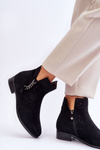 Women's Suede Zipper Boots Black Belliano