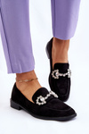 Elegant Suede Loafers Black Aliya