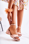 Suede Women's Sandals On Heel Pink Luciana