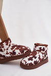 Children's Youth Snow Boots Lined with Furry Patches White-Brown Mireya
