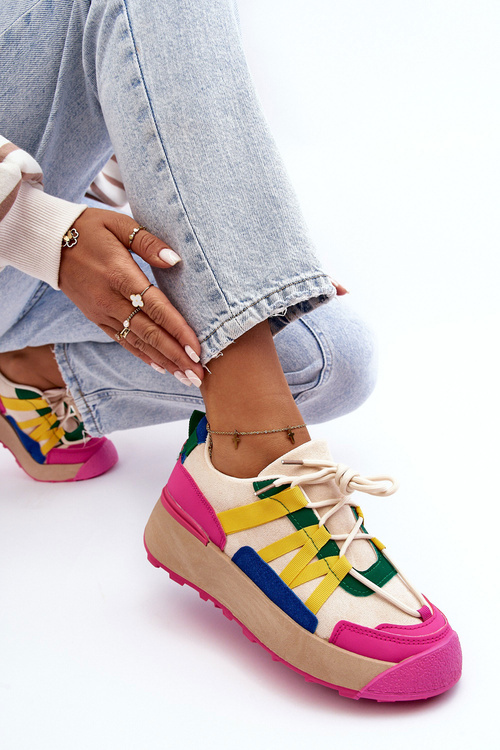 Women's Suede Platform Sneakers Multicolour Rohan