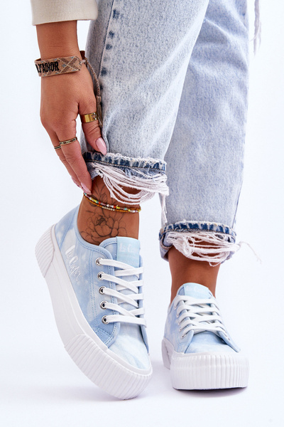 Trampki Platforma Niebieskie Lee Cooper LCW-23-31-1782L