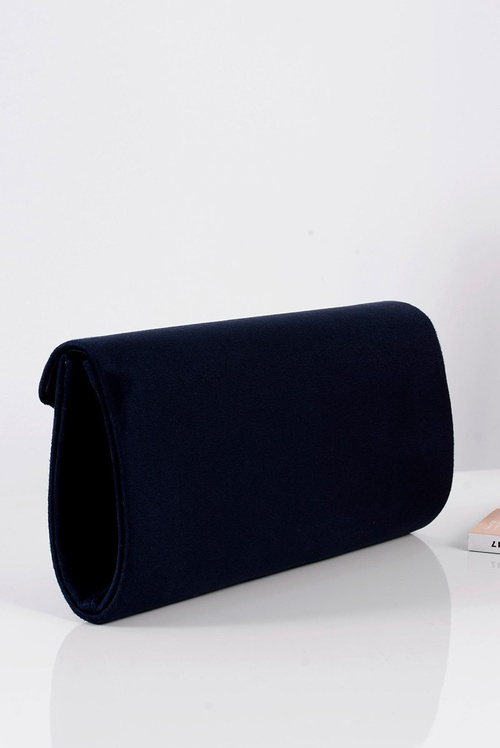 Women's Clutch Bag Suede Gold Chain Navy Blue